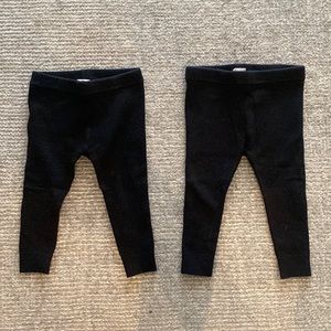 Baby Gap Girls Black Winter Knit Leggings - 18-24M